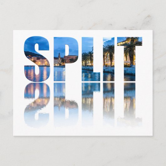 Promenade-tekst splitsen in Kroatië Briefkaart (Voorkant)