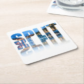 Promenade-tekst splitsen in Kroatië Kartonnen Onderzetters (Schuin)