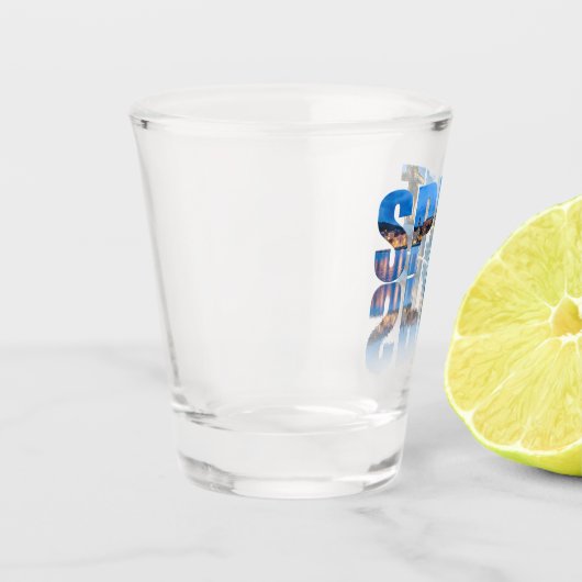 Promenade-tekst splitsen in Kroatië Shot Glas (Links)