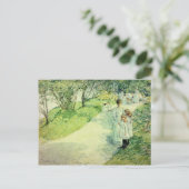 Promenaders in de tuin, 1898 briefkaart (Staand voorkant)