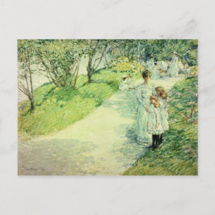 Promenaders in de tuin, 1898 briefkaart