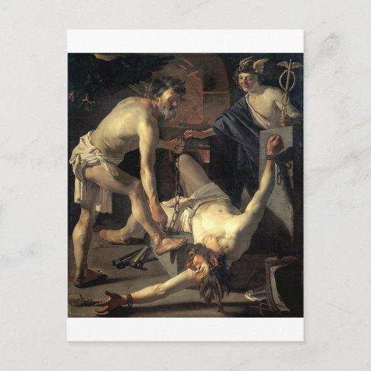 Prometheus Being Chained, door Dirck van Baburen Briefkaart (Voorkant)