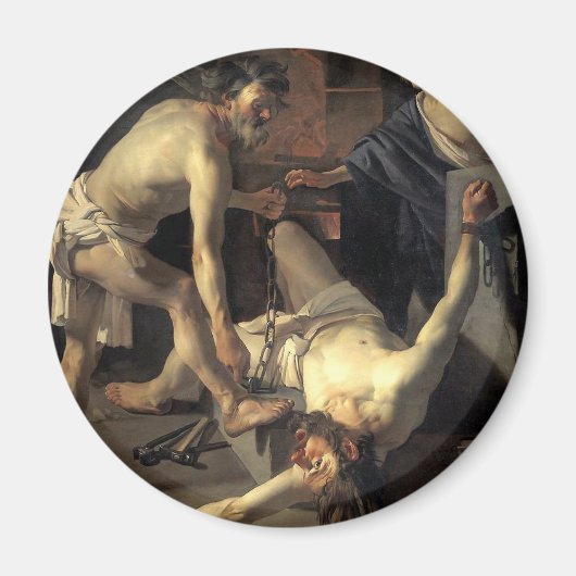 Prometheus Being Chained, door Dirck van Baburen Magneet (Voorkant)