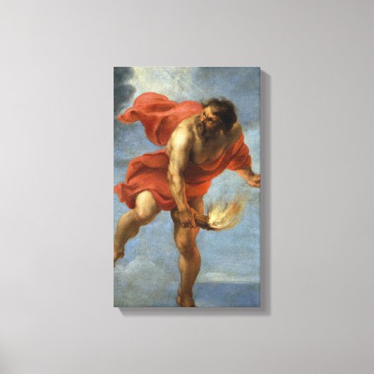 Prometheus die vuur vervoert canvas afdruk (Voorkant)