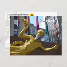 Prometheus met een gezichtsmasker - NYC-briefkaart