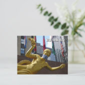 Prometheus met een gezichtsmasker - NYC-briefkaart Briefkaart (Staand voorkant)