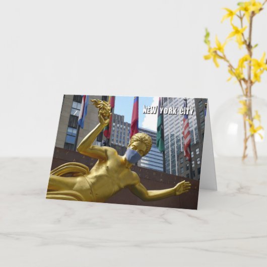 Prometheus met een gezichtsmasker - NYC-kaart Kaart (Gele Bloem)