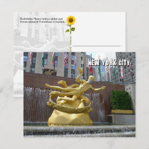 Prometheus-standbeeld & fontein - NYC-ansichtkaart Briefkaart