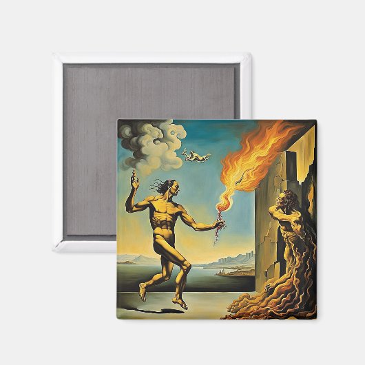 Prometheus steelt vuur van de goden magneet (Voorkant / Achterkant)