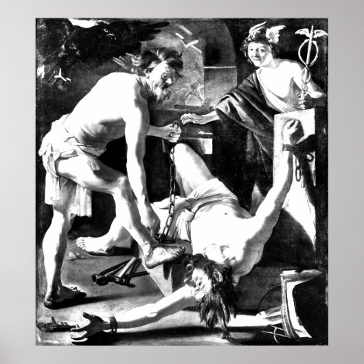 promethius geketend door vulcaan poster (Voorkant)