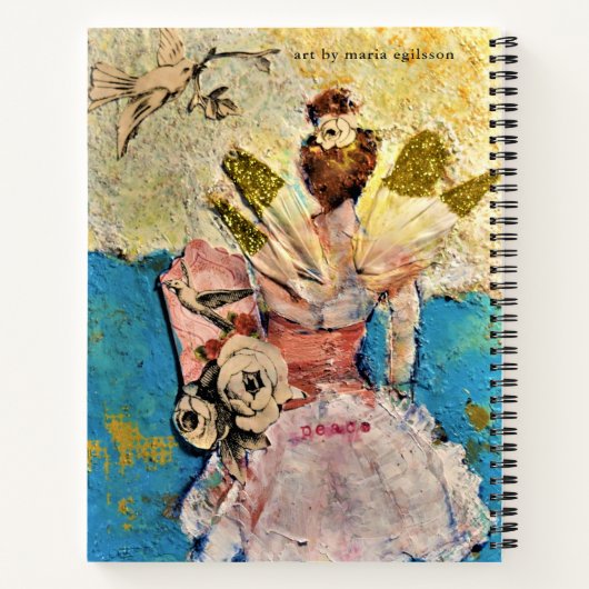 Promise of Peace mixed media art prayer journal Notitieboek (Achterkant)