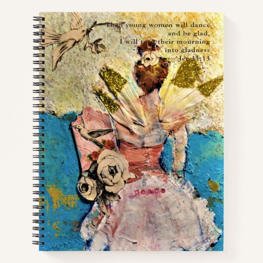 Promise of Peace mixed media art prayer journal Notitieboek (Voorkant)
