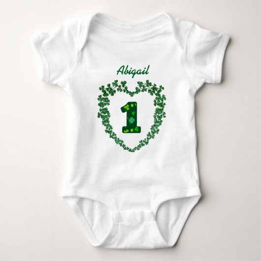 PROMO5 St Patricks Day Lucky 1st Birthday Romper (Voorkant)