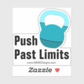 Promo Athlete Coach Kettlebell Push Past Limits Sticker (Vel)
