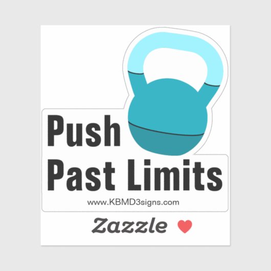 Promo Athlete Coach Kettlebell Push Past Limits Sticker (Vel)