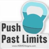 Promo Athlete Coach Kettlebell Push Past Limits Sticker (Voorkant)