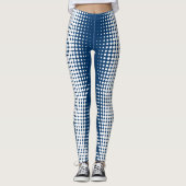 Promo Bedrijfsnaam Blauw & Wit Halftoonpatroon Leggings (Voorkant)