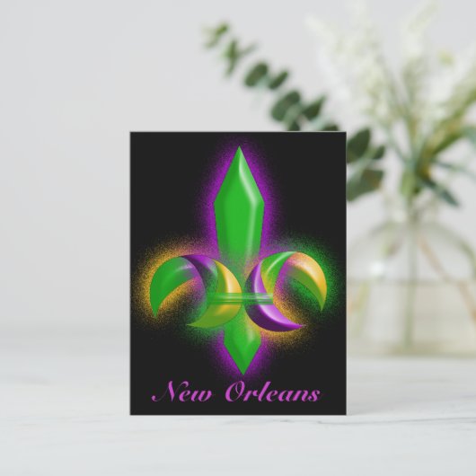 Promo Briefkaart Ggloing Fleur-de-lis New Orleans  (Staand voorkant)