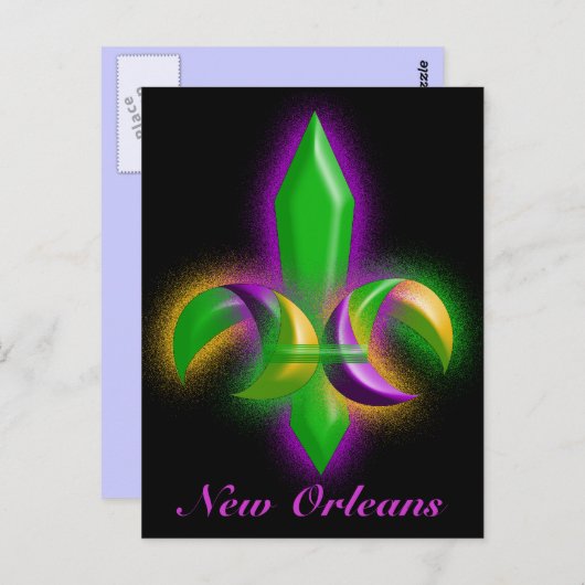 Promo Briefkaart Ggloing Fleur-de-lis New Orleans  (Voorkant / Achterkant)