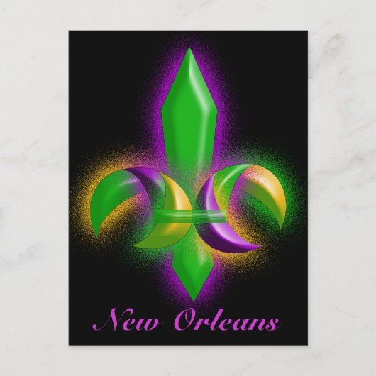 Promo Briefkaart Ggloing Fleur-de-lis New Orleans  (Voorkant)