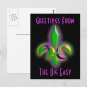 Promo Briefkaart Ggloing Fleur-de-lis New Orleans  (Voorkant / Achterkant)