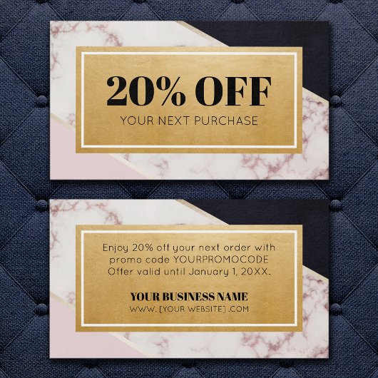 Promo Code Colour Block Coupon Discount Kaarten Visitekaartje
