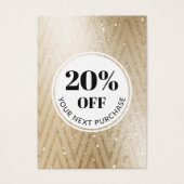 Promo-code Gold Chevron Patroondiskettingen Visitekaartje (Voorkant)