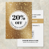 Promo-code Gold Faux Glitter Diskards Visitekaartje