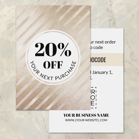 Promo-code Gold Stripes Disconteringskaarten Visitekaartje