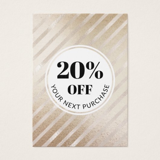 Promo-code Gold Stripes Disconteringskaarten Visitekaartje (Voorkant)