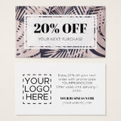 Promo Code Logo Tropische Discount Cards Visitekaartje (Voorkant /achterkant)