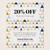Promo Code Moderne Geometrische Coupon Discount Ka Visitekaartje (Voorkant /achterkant)