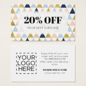 Promo Code Moderne geometrische disconteringskaart Visitekaartje (Voorkant /achterkant)