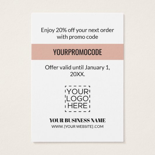 Promo Code Roos Gold Chevron Discount Kaart (Achterkant)