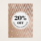 Promo Code Roos Gold Chevron Discount Kaart (Voorkant)