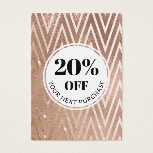 Promo Code Roos Gold Chevron Discount Kaart (Voorkant)