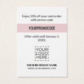 Promo Code roze Gold Geometric Discount Kaarten Visitekaartje (Achterkant)