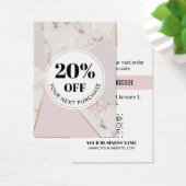 Promo Code roze marmer Geometric Discount Cards Visitekaartje (Bureau)