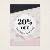 Promo Code Roze Zwarte Kleur Blok Kortingskaarten Visitekaartje (Voorkant)
