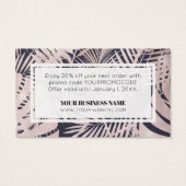 Promo Code Tropisch roze marineblauw Korting Kaart (Achterkant)