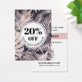 Promo Code Tropische marineblauw roze korting Kaar Visitekaartje (Bureau)