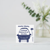 Promo-code voor geluidsdragers voor auto's met rit vierkante visitekaartje (Staand voorkant)