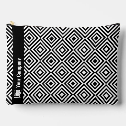 Promo Company Logo Naam Zwart & Wit Patroon Etui (Voorkant)