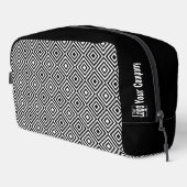 Promo Company Logo Naam Zwart & Wit Tegel Patroon Toilettasje (Rechterhoek)