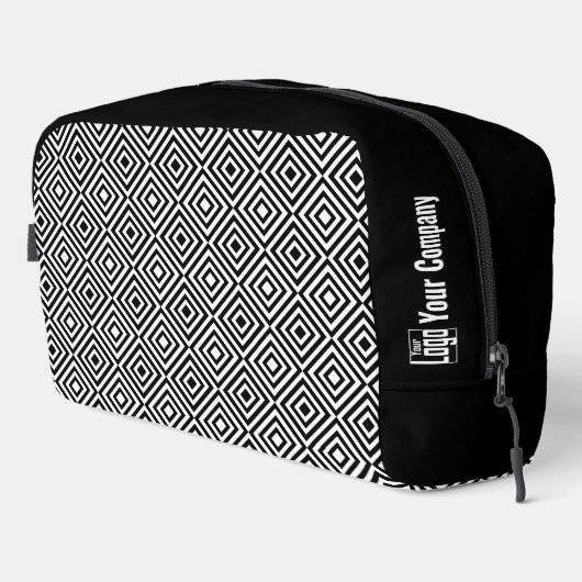 Promo Company Logo Naam Zwart & Wit Tegel Patroon Toilettasje (Rechterhoek)