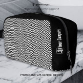 Promo Company Logo Naam Zwart & Wit Tegel Patroon Toilettasje