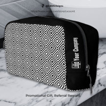 Promo Company Logo Naam Zwart & Wit Tegel Patroon