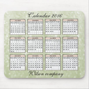 Promo Glamoureuze glitterij per jaar kalender 2016 Muismat