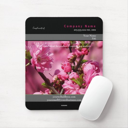 Promo Mousepad Pink Cherry Tree Theme - HAMbyWG Muismat (Met muis)