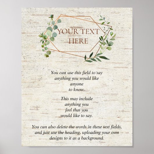 Promo Poster Copper Geometric Greenery Birch (Voorkant)